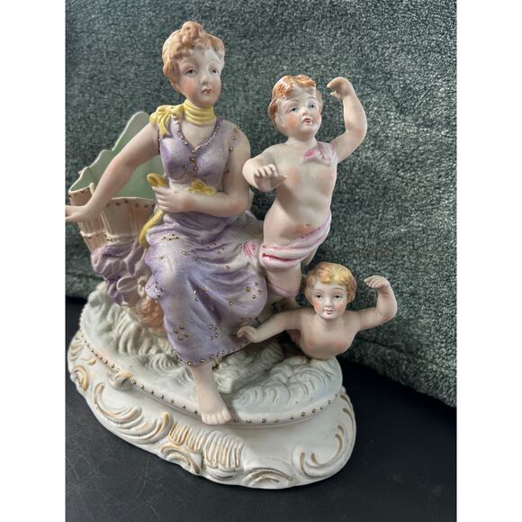 Porcelain Figurine Woman Cherubs at Sea MCM Andrea by Sadek - Picture 9 of 11